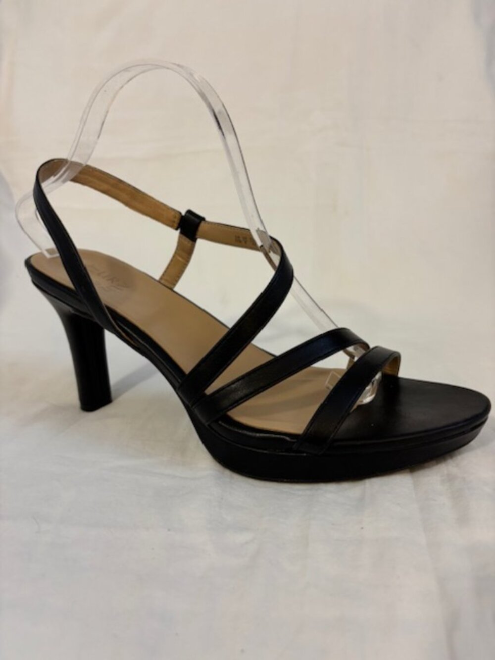 Naturalizer Brenta Black Strappy Stiletto Sandal Size 11W